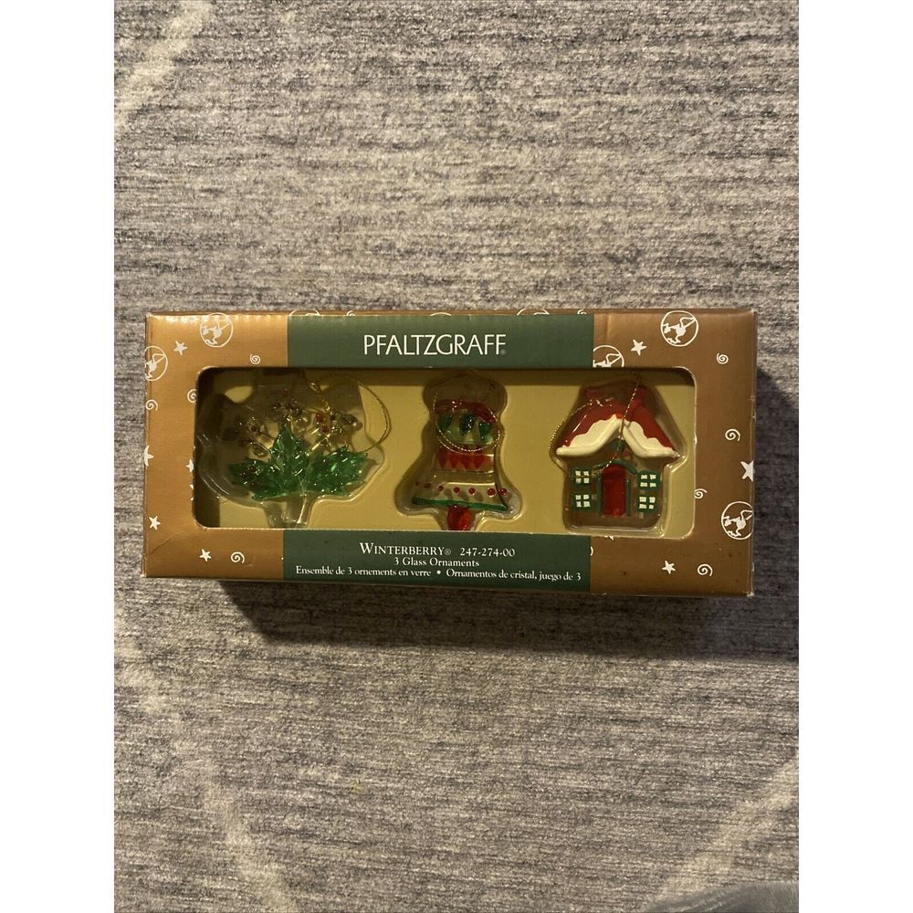 S/3 Pfaltzgraff Winterberry Christmas Ornament Trio 1996 Collectors Series HTF